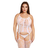 Me You Us Floral Lace Suspender Bodystocking White Queen Size
