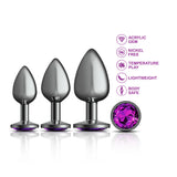 Cheeky Charms - Metal Butt Plug Gunmetal - Round - Anal Trainer Kit