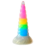 Uni-Glow Glow-in-the-Dark Rainbow Silicone Dildo