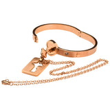 Cuffed Locking Bracelet & Key Necklace Rose Gold