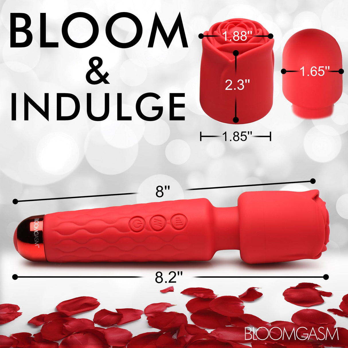 Pleasure Rose 10X Silicone Wand w/ Rose Attachment