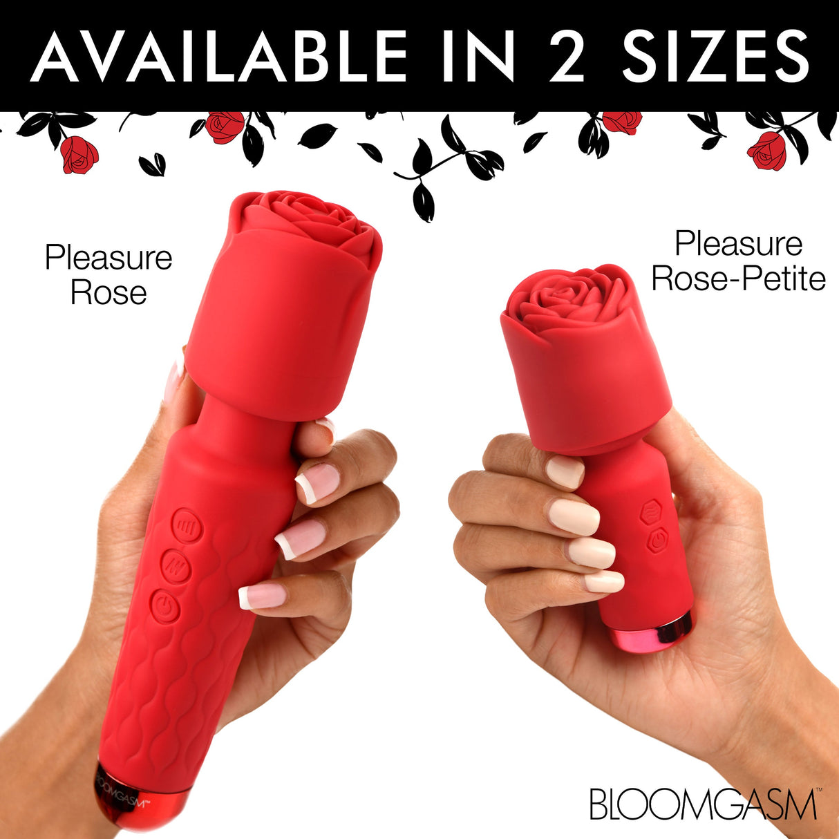 Pleasure Rose 10X Silicone Wand w/ Rose Attachment