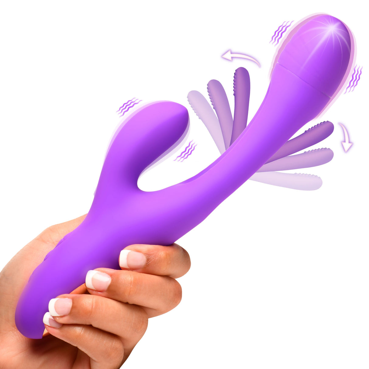 Tri-Flick Flicking Silicone Rabbit Vibrator