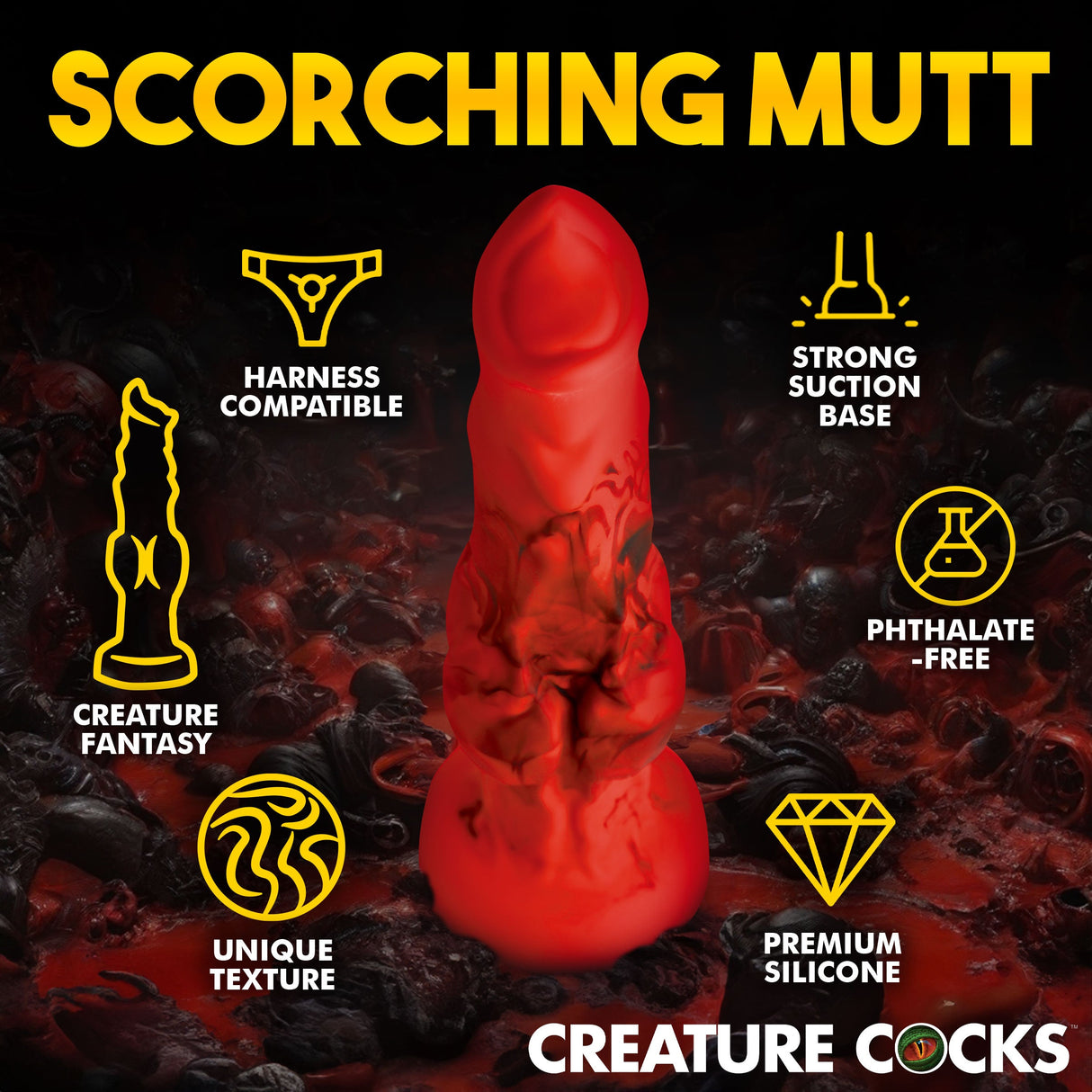 Fire Hound Silicone Dildo - Large