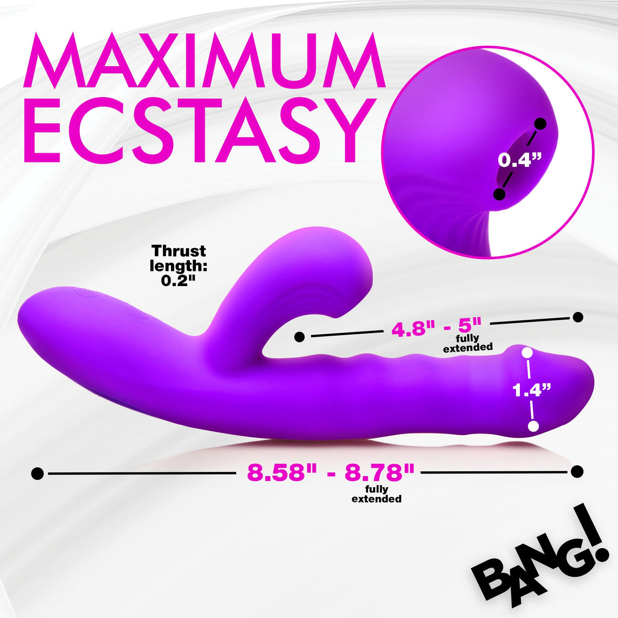 Thrusting & Sucking Rabbit Vibrator - Purple