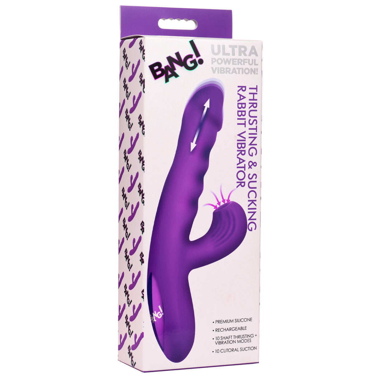 Thrusting & Sucking Rabbit Vibrator - Purple