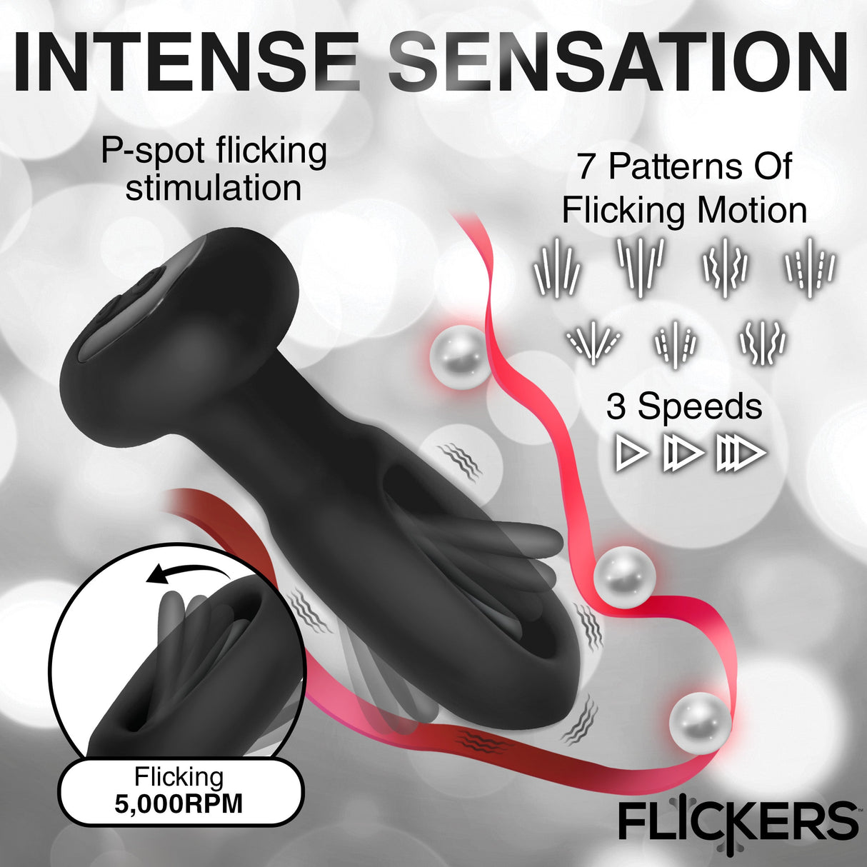 Bum Flick Flicking & Vibrating Silicone Butt Plug w/ Remote