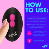 Rotating & Vibrating Silicone Butt Plug w/ Remote - Pink