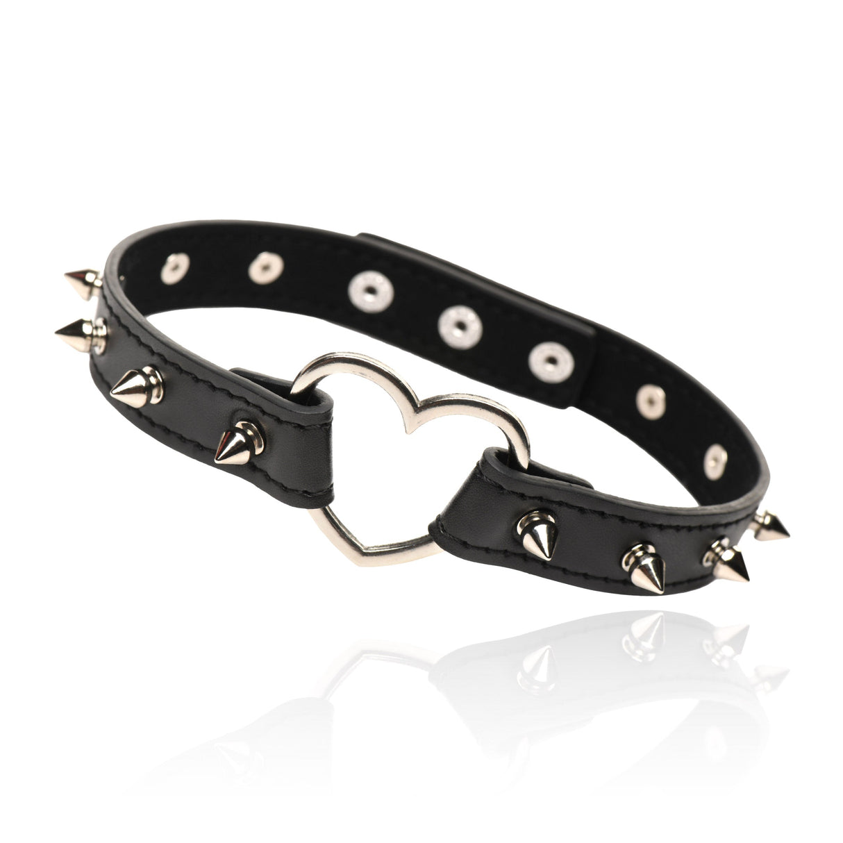 Spiked Heart Choker - Black