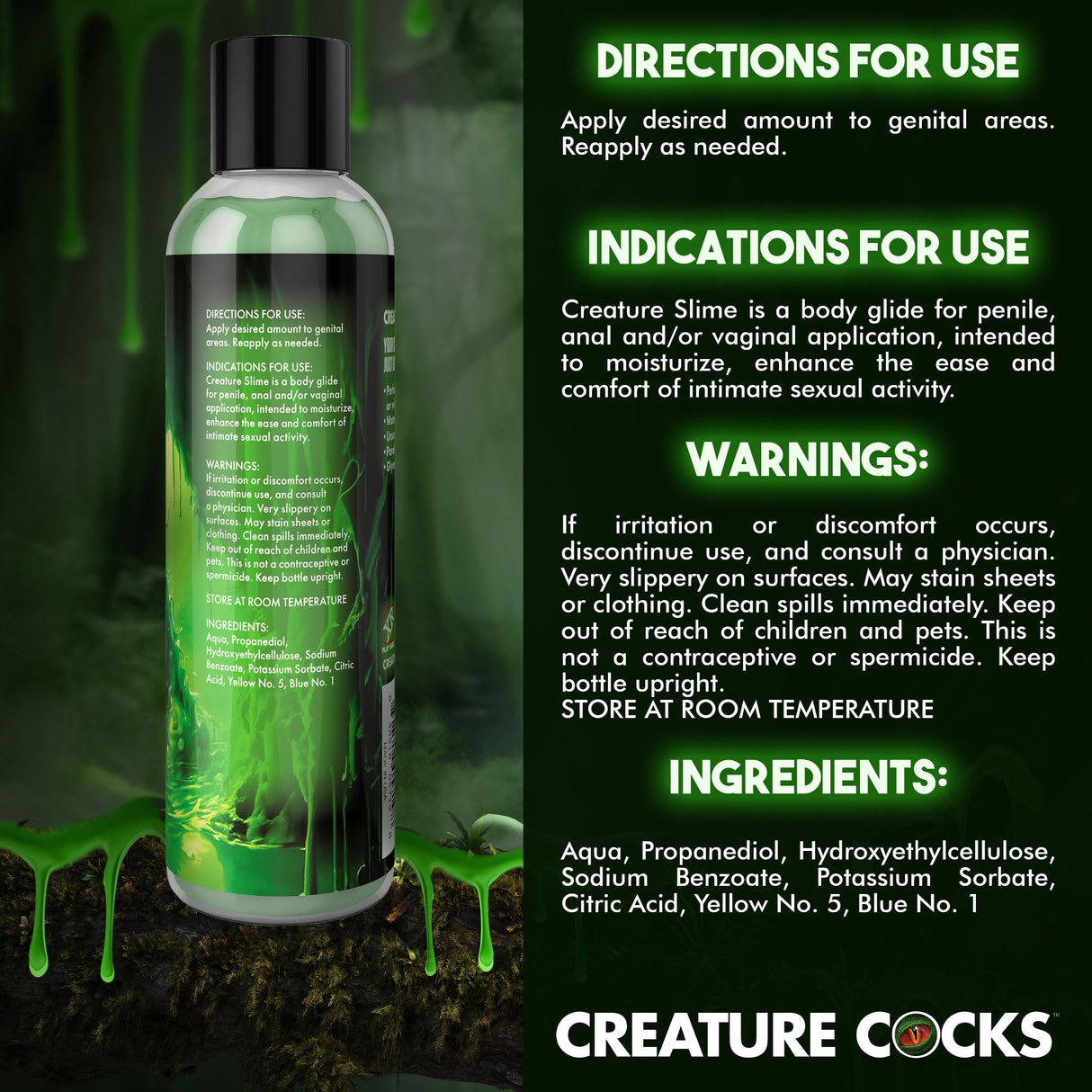 Creature Slime Green Slime Water-Based Lubricant 8oz