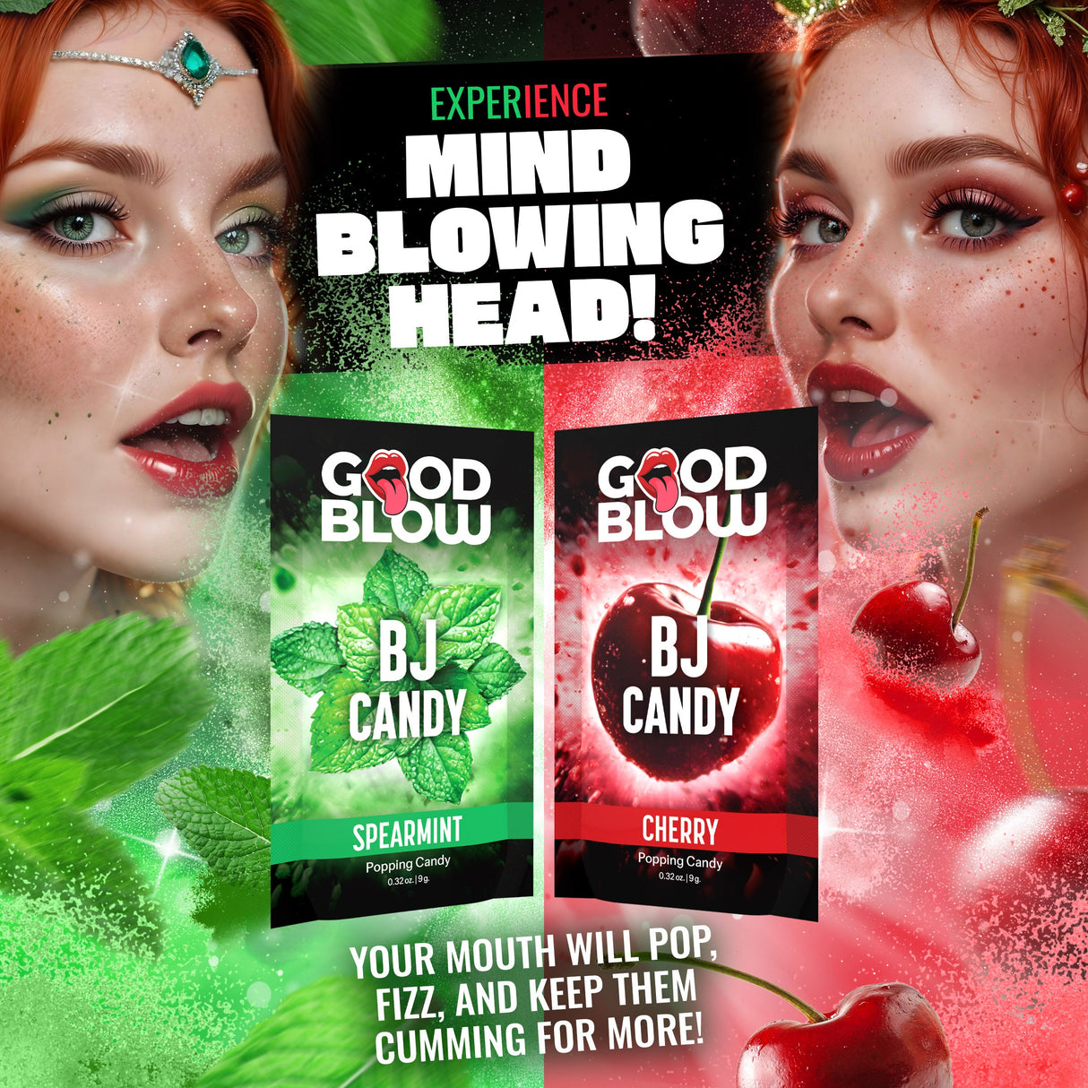 Good Blow BJ Candy Sampler Pack Spearmint/Cherry 4 pcs