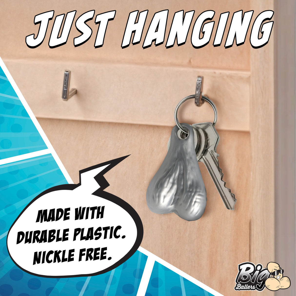 Nuts Keychain - Silver