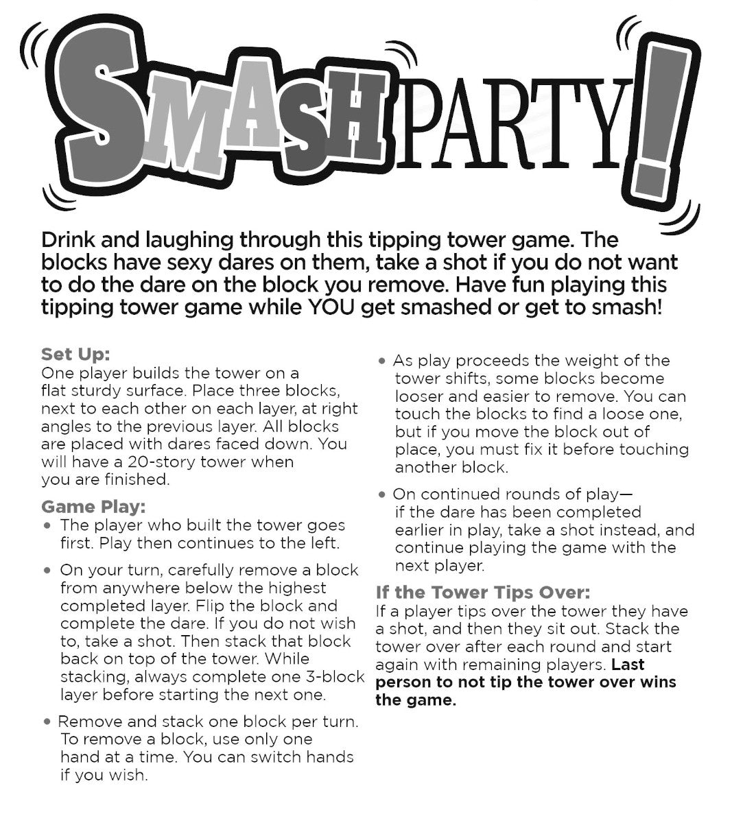 Smash Party Sexy Activity Drinking Game