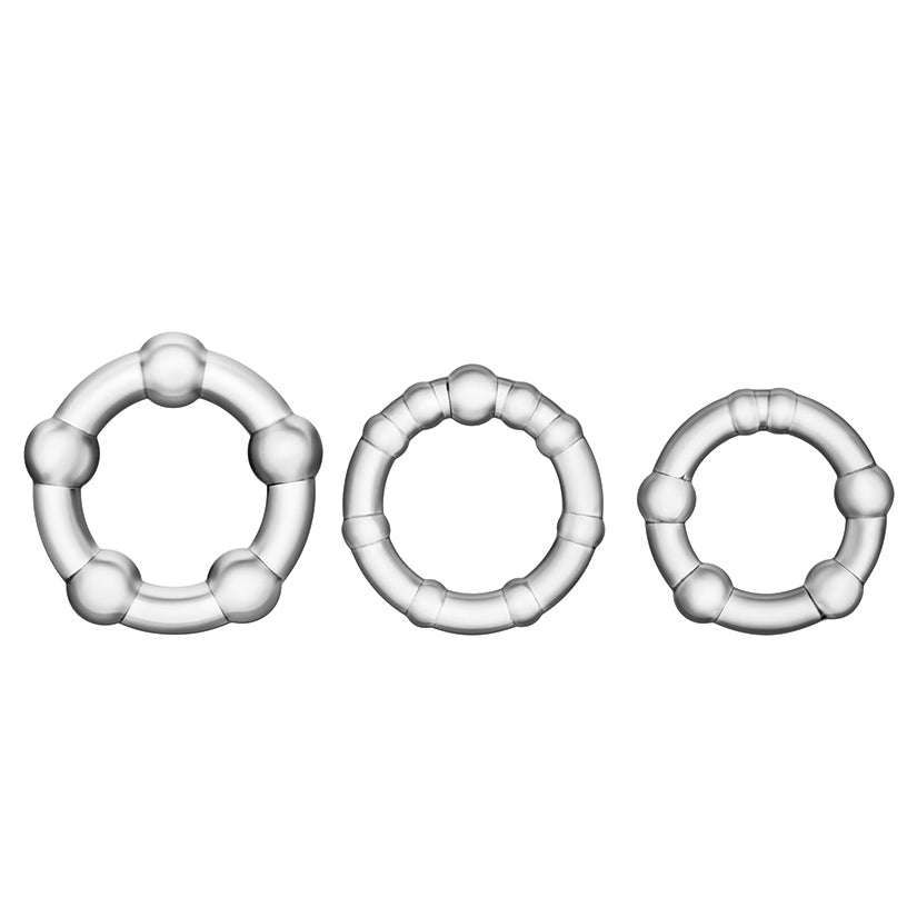 Stay Hard Beaded Cockrings 3Pk