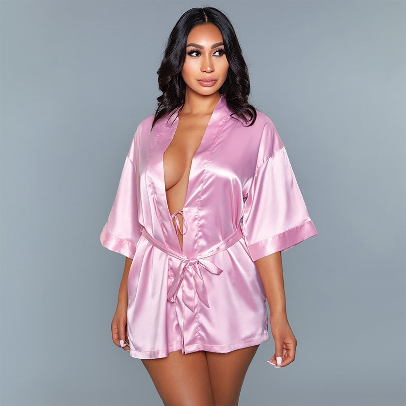 Satin Robe-Pink