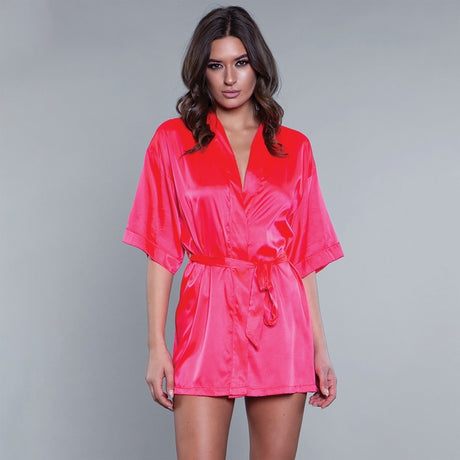 Satin Robe-Hot Pink