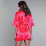 Satin Robe-Hot Pink