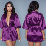 Satin Robe-Purple