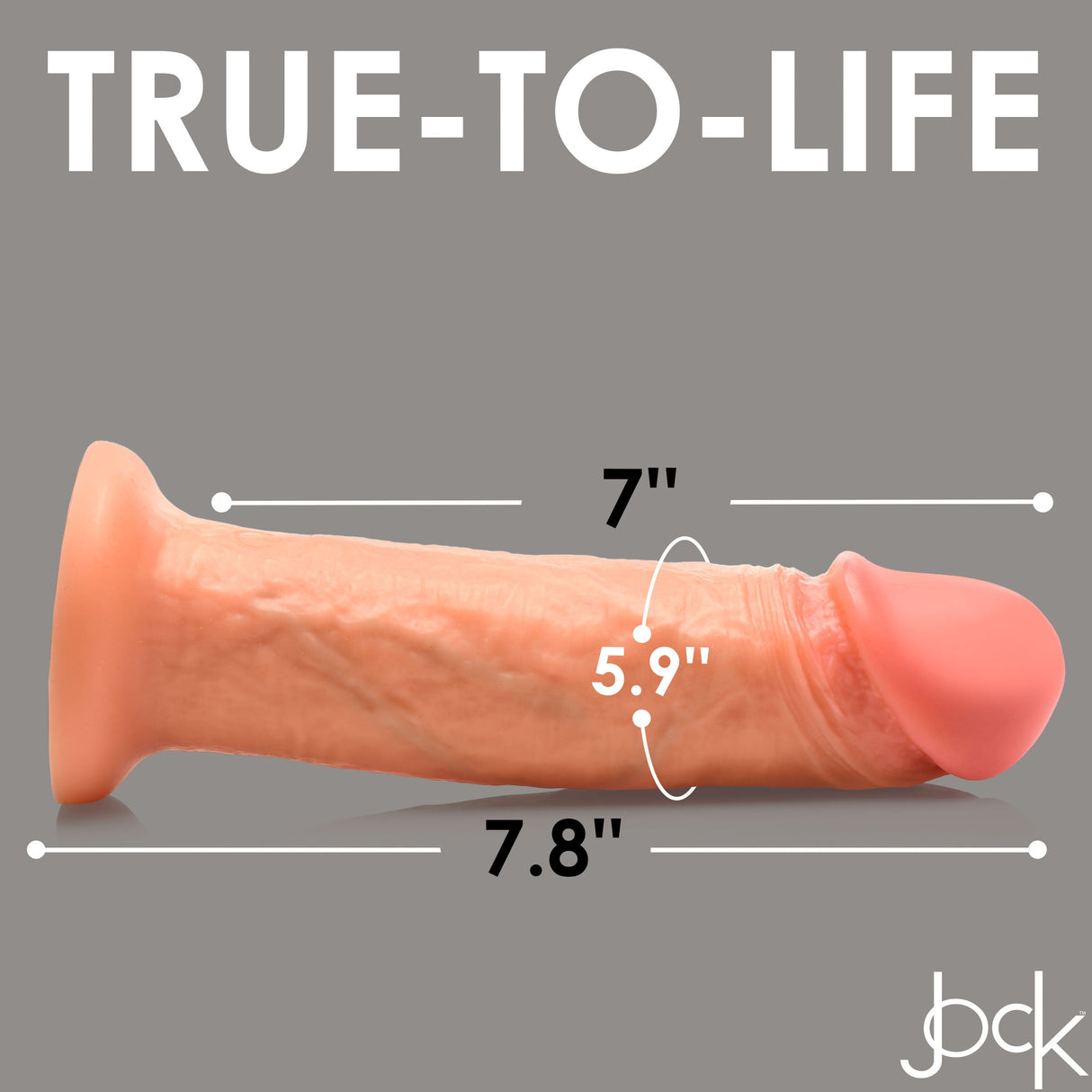 JOCK Real Skin 8" 10X Vibrating Realistic Skin Silicone Dildo