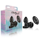 Cheeky Charms - Rechargeable Vibrating Metal Butt Plug With Remote Control - Gunmetal