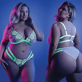 Glow Night Vision Bralette & Panty-Neon Green