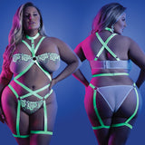 Glow Night Vision Strappy Teddy-Neon Green