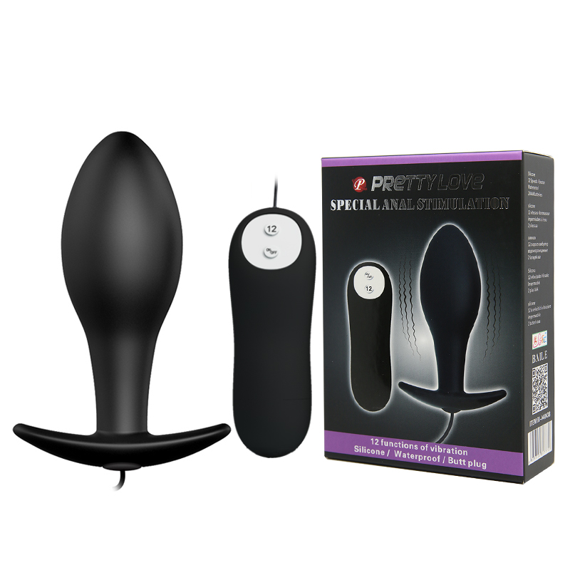 Pretty Love Vibrating Bulb Shaped Butt Plug Black