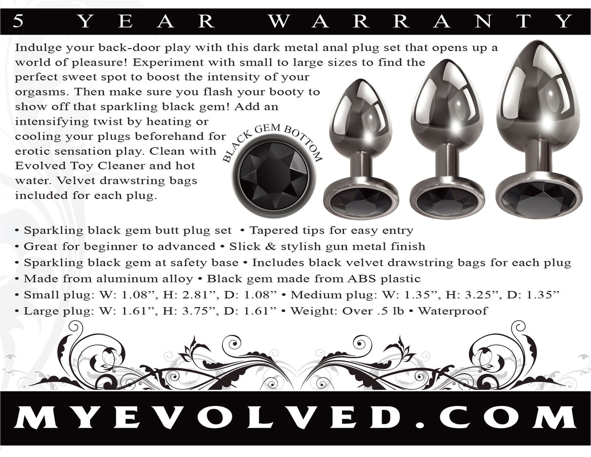 Black Gem Anal Plug Set