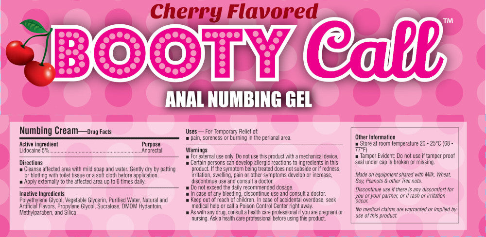 Booty Call Anal Numbing Gel – Cherry Flavored 10 ml Tube