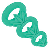 Maia Hazey Pot Leaf Silicone Ring Set of 3