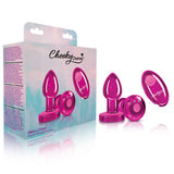 Cheeky Charms - Rechargeable Vibrating Metal Butt Plug With Remote Control - Pink