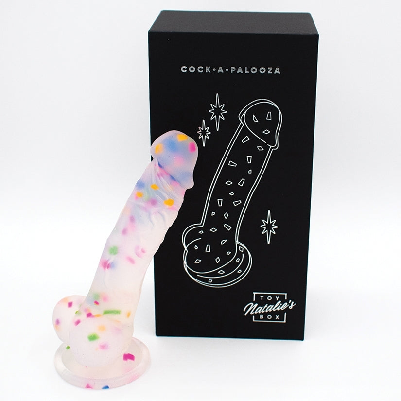 Natalie's Toy Box Cock A Palooza Confetti Silicone Suction Dildo