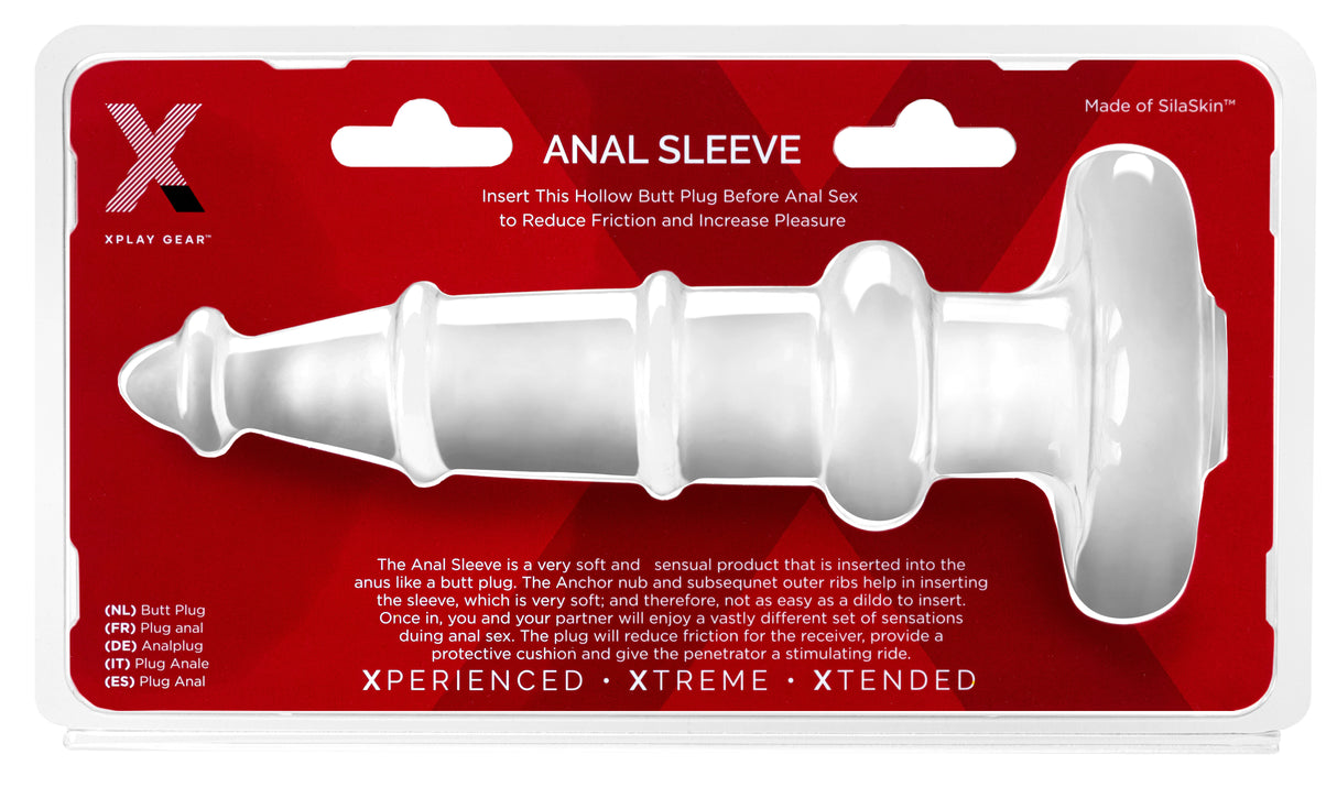 Xplay Anal Sleeve Plug 7.0 Inch - Clear