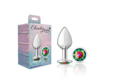 Cheeky Charms-Silver Metal Butt Plug- Round-Rainbow