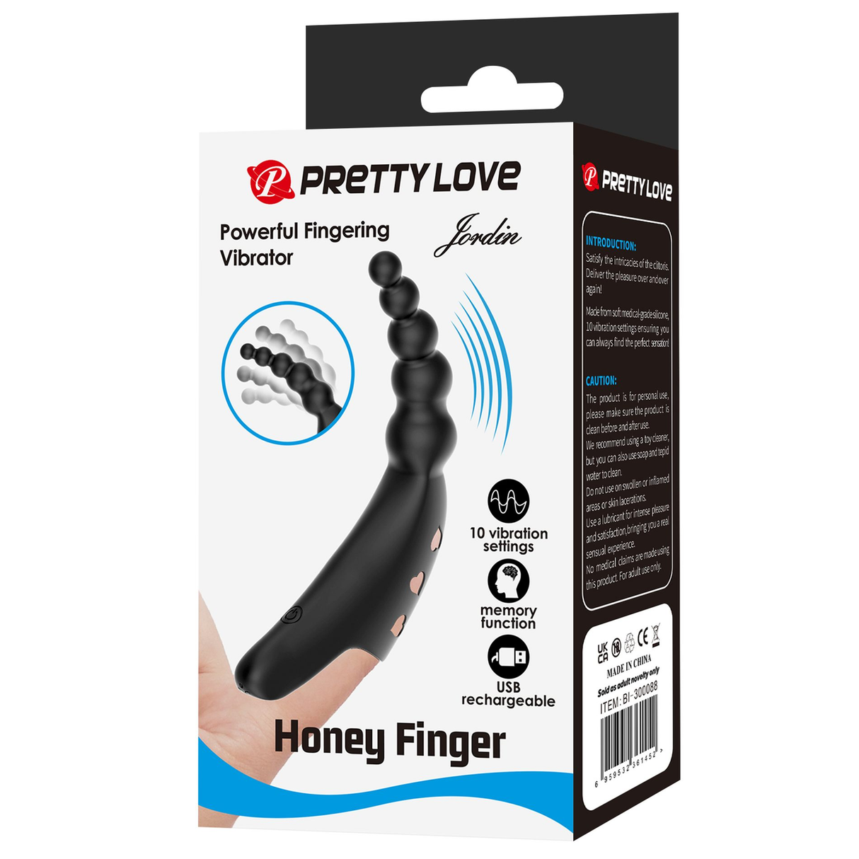 Pretty Love Jordin Beaded Finger Vibe - Black