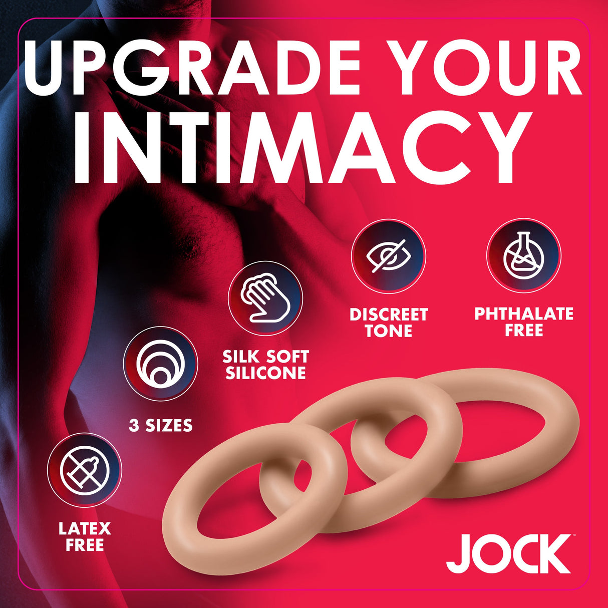 JOCK Discrete Silicone Cock Ring Set - Medium