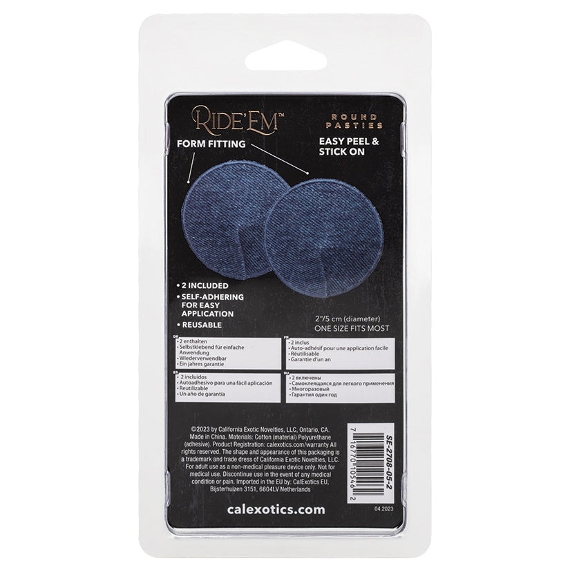 Ride 'Em Premium Denim Collection Round Pasties