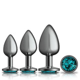 Cheeky Charms - Metal Butt Plug Gunmetal - Round - Anal Trainer Kit