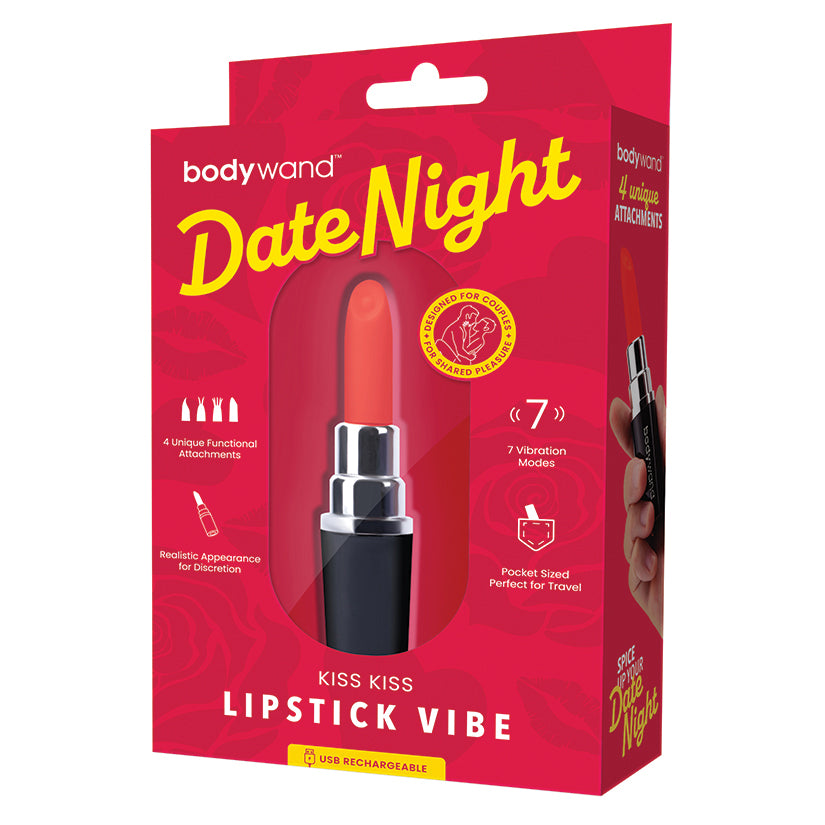 Bodywand Date Night Kiss Kiss Lipstick Vibe-Black/Red