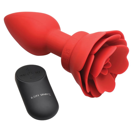 Booty Sparks 28X Silicone Vibrating Rose Anal Plug With Remote