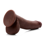 8 Inch Ultra Real Dual Layer Suction Cup Dildo- Dark Skin Tone