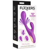 Tri-Flick Flicking Silicone Rabbit Vibrator