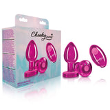 Cheeky Charms - Rechargeable Vibrating Metal Butt Plug With Remote Control - Pink