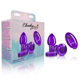 Cheeky Charms - Rechargeable Vibrating Metal Butt Plug With Remote Control - Purple