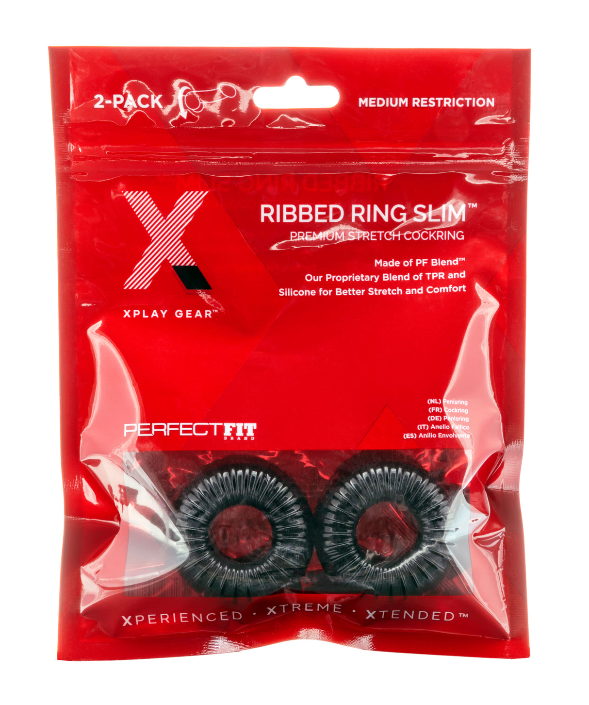 Xplay Pf Blend Premium Stretch Ribbed Ring Slim  2-Pack