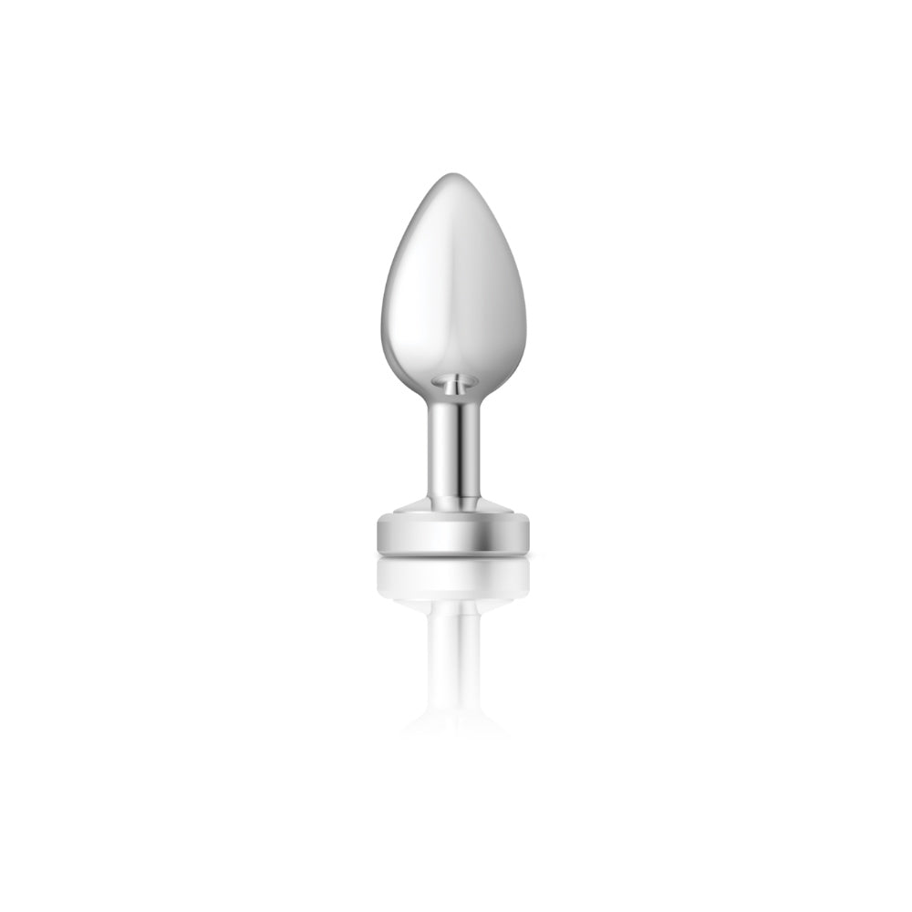 Cheeky Charms-Silver Metal Butt Plug- Light Up-Medium