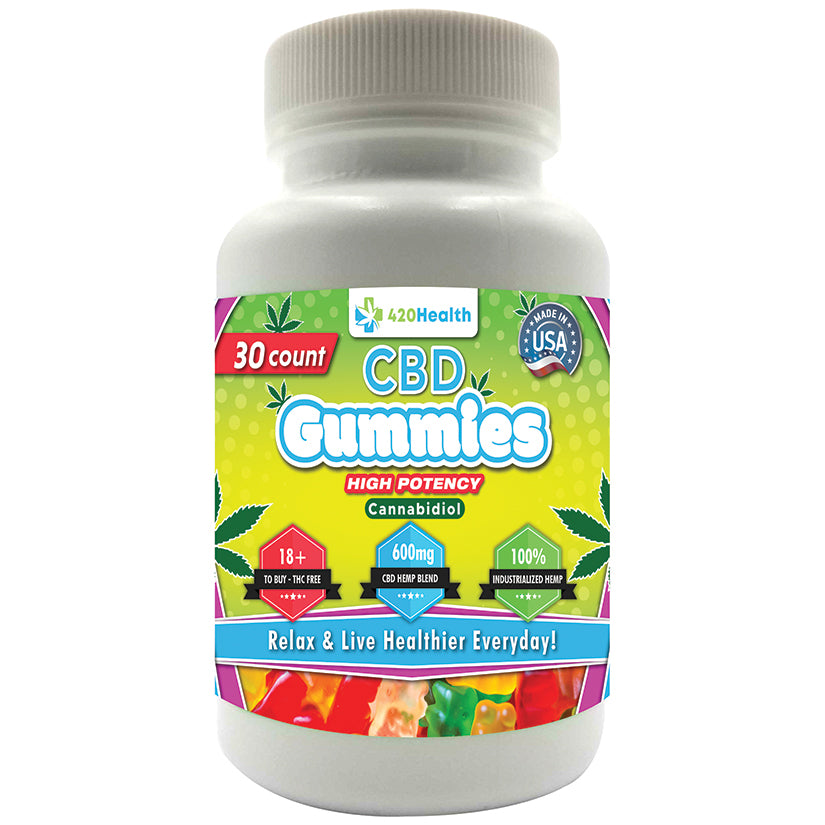 420 Health CBD Gummies 600mg 30 Count Bottle