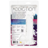 Crystal Addiction Dong W/ Balls-Clear 8"