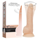 Naked Addiction Rotating & Vibrating Dong-Vanilla 8"