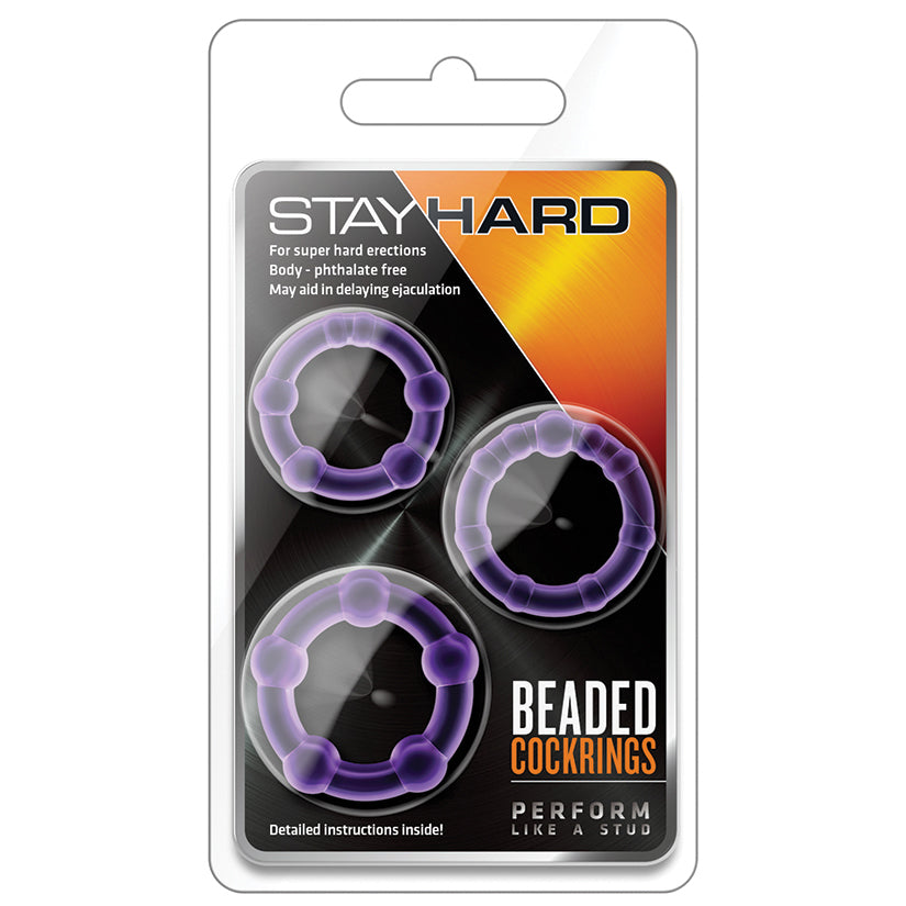 Stay Hard Beaded Cockrings 3Pk